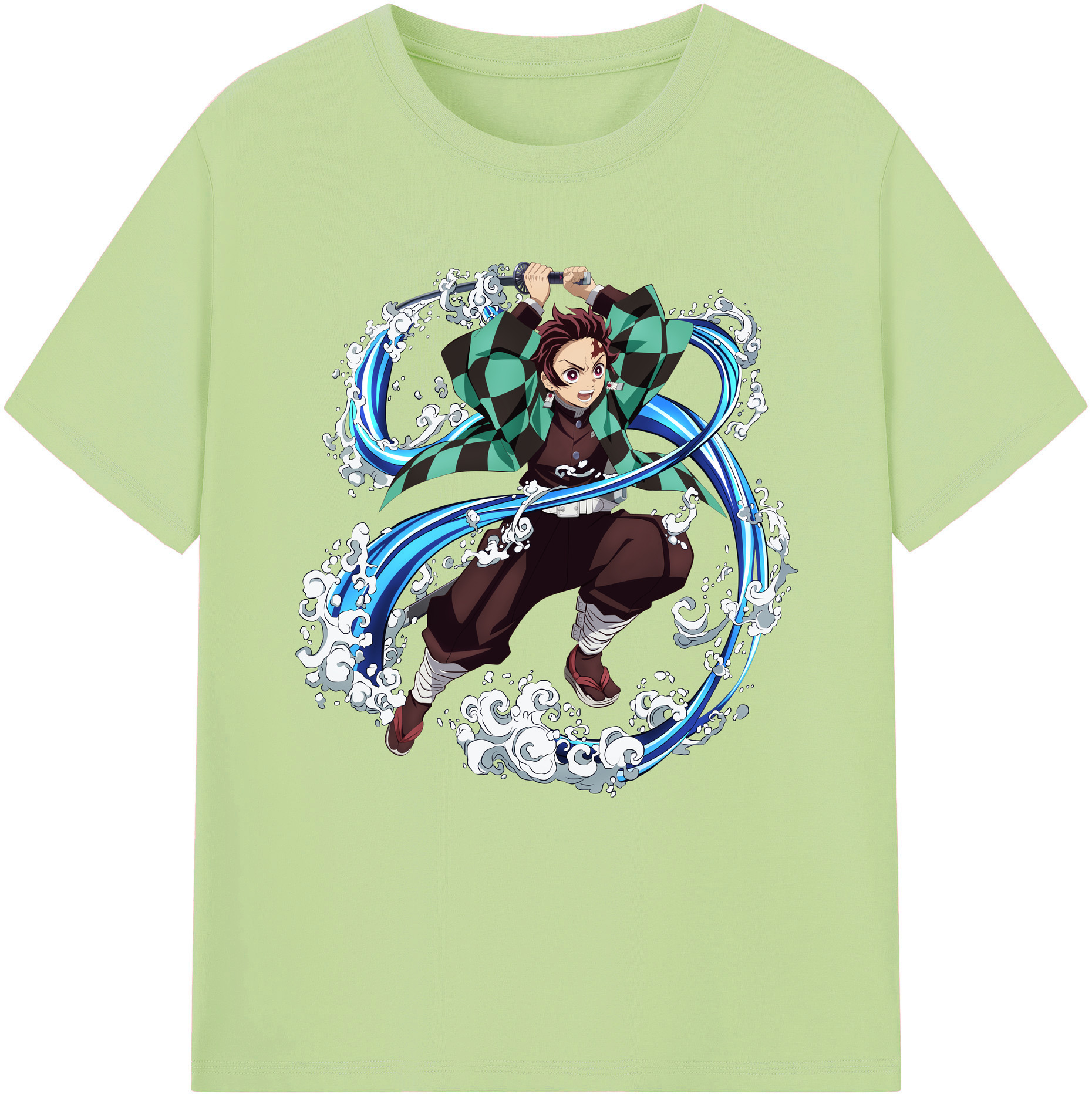 （画像用） 鬼滅の刃 竈門 炭治郎／かまど たんじろう Kamado Tanjirou 綿100％半袖Tシャツ（フロントプリント）